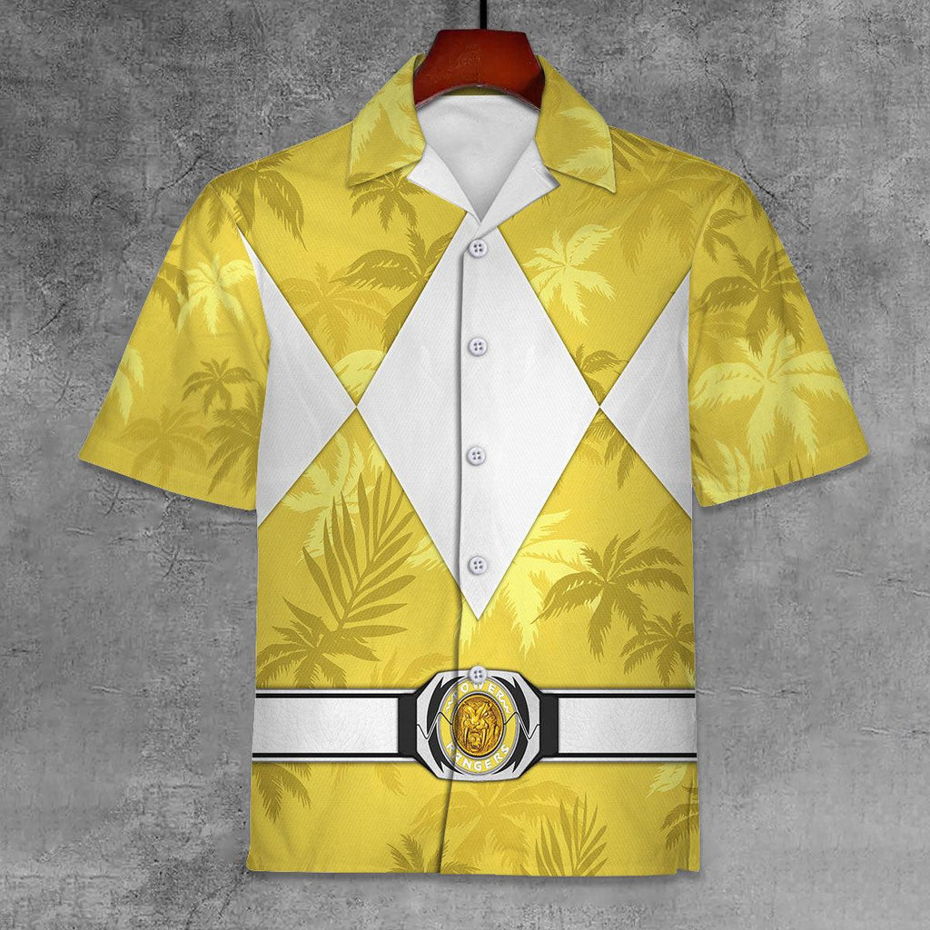Yellow Ranger x Tommy Vercetti Hawaiian Shirt Beach Shorts - Gearhomie.com