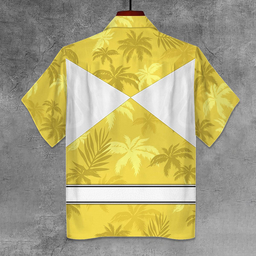 Yellow Ranger x Tommy Vercetti Hawaiian Shirt Beach Shorts - Gearhomie.com